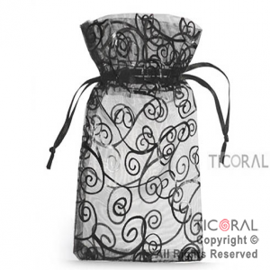 BOLSA ORGANZA NEGRO 10X15 ARABESCO HS3969-8 x 1